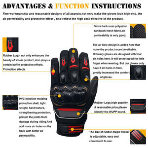 Gants de moto en cuir thermique de haute qualité pour la moto et le cyclisme, doigts entiers, respirants, imperméables, antidérapants, poignet réglable - Product Image 5