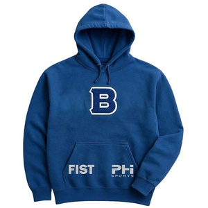 Sweat-shirt à capuche d'hiver bleu roi avec lettres grecques de fraternité, en polaire premium, 100 % coton, broderie chenille blanche - Product Image 1