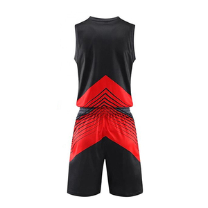 Men's Basketball Jersey Set V-Neck Sleeveless Sublimated Geometric Print Moisture Wicking 100% Polyester Athletic Fit - Product Image 2