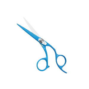 Tijeras de adelgazamiento de peluquero profesional de acero inoxidable con revestimiento de color, mango largo, suministros de peluquería de alta calidad para diestros - Product Image 5