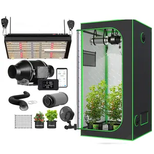 Bavagreen Kleinste 60X60X140Cm Full Grow Kits 120W Led Plant Lamp Slimme Ventilatie Ventilator 2000d Groeiende Tent Hele Kweekdoos Setup