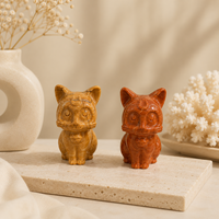 Figurine de chat Luna en cristal, statue de chat sculptée en pierre précieuse naturelle, cadeau mignon pour les amoureux des chats et les collectionneurs