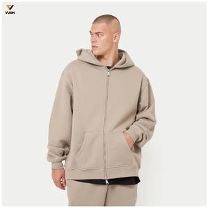 Último diseño de gran tamaño de los hombres de la chaqueta de invierno OEM en blanco cremallera completa Sudadera con capucha con logotipo de impresión 100% poliéster de los hombres de moda con capucha - Product Image 1