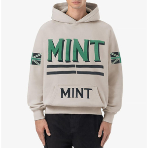 Sudadera con Capucha de Gran Tamaño, Estilo Hip Hop Urbano, 100% Algodón, Felpa Gruesa, Estampado Personalizado, para Hombre, Otoño, Servicio OEM - Product Image 1