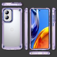 Coques de téléphone antichoc renforcées aux coins, semi-transparentes en TPU+Acrylique, couleur unie, avec cadre de protection métallique électroplaqué pour objectif