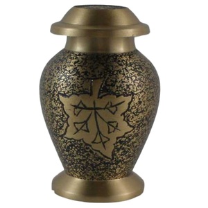 High Quality Brass Cremation Keepsake <b>Urns</b> With Gold And Green Color Finished <b>Mini</b> Keepsake <b>Urns</b> <b>For</b> Human <b>Ashes</b> - Product Image 5