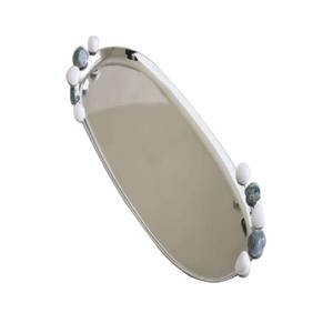 Bandeja de servidor de comida rápida de aspecto fabuloso Producto de alta venta para decoración de bodas y eventos Bandeja de servicio de metal brillante - Product Image 1