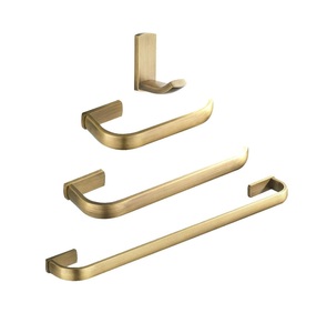 Juego de accesorios de baño de oro cepillado Juego de accesorios de baño de 4 piezas que incluye toallero - Product Image 6