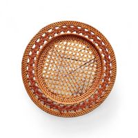 Assiette de présentation en rotin de style bohème, qualité supérieure, faite à la main au Vietnam, pour la maison et les événements (restaurants, fêtes)