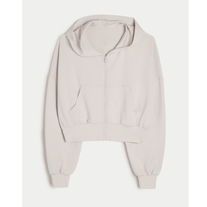 custom logo Casual workout crop <b>Hoodies</b> Long <b>Sleeve</b> Pullover Tops Loose heavyweight Women's crop top <b>hoodies</b> - Product Image 6