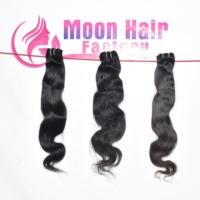 Grosir murah Vendor rambut Virgin gratis sampel bundel rambut manusia India Bodywave Super Double ditarik ekstensi rambut Virgin mentah