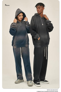 Top Premium Unisex Hooded <b>Joggers</b> Sweat Suits Set Printed Sun Faded <b>Oversized</b> Style Cotton Fleece Winter Acid Washed Tracksuits - Product Image 4