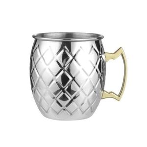 Modern Barware Set with Antique Silver Etched Design <b>Enamel</b> Matt Finished Copper <b>Mug</b> Brass Handle for Parties Made Durable Metal - Product Image 1