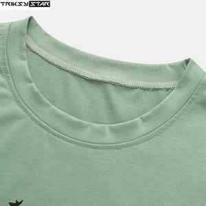 OEM Men's Premium Quality 100% Cotton Short T-Shirt Breathable O-Neck <b>Design</b> Customized Logo Solid Direct Factory Manufacturer - Product Image 2