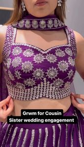 Fourniture directe d'usine Boutique lourde Foux gorgette Collections Lehenga Choly avec travail de broderie séquentielle pour femme - Product Image 3