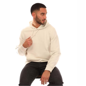 Sudadera con capucha informal para hombre con bolsillos canguro para uso al aire libre Sudadera con capucha de algodón liso sin cremallera para logotipo personalizado con Sudadera con capucha ajustable - Product Image 5