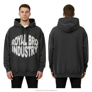 Nouveauté 2026 : Sweats à capuche d'hiver grande taille, designs professionnels, couleur unie, délavage enzymatique, coupe ample, 100 % coton, prix de gros - Product Image 2