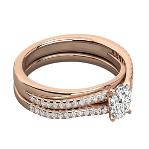 Bague de fiançailles en diamant rond pour elle - Product Image 5