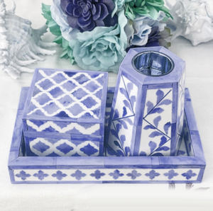 Ensemble de brûleur d'encens arabe traditionnel Pvt Ltd Brûleur Bakhoor incrusté d'os pour un usage intérieur Cadeau Ramadan - Product Image 4