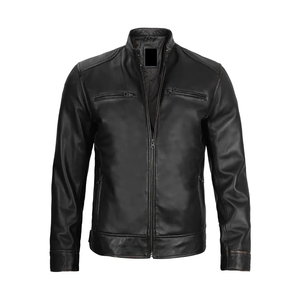 Blousons bombardiers d'hiver pour hommes Blouson en cuir noir avec broderie en PU Service OEM Taille XS - Product Image 4