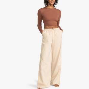 Nouveau T-shirt Crop Top Femme à Manches Longues Imprimé par Transfert Thermique, Motif Journal Basique, Col Rond - Product Image 5