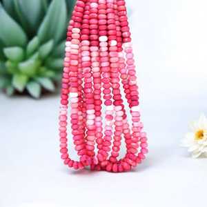 Perles en pierre rondelle lisse opale ombragée rose moutarde naturelle 7mm 10mm pour la fabrication de bijoux en pierres précieuses en vrac provenant de l'Inde - Product Image 4