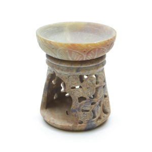 Diffuseur d'arôme sculpté à la main en stéatite naturelle ronde gravée brûleur à mazout artistique pour la décoration de la maison atmosphère relaxante - Product Image 3