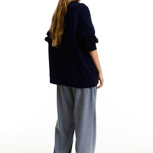 Sudadera con capucha de algodón con cremallera completa recortada Lisa para mujer, ropa de calle francesa con logotipo personalizado - Product Image 3