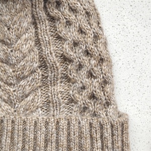 หมวกบีนนี่ขนแกะถักสำหรับฤดูหนาวหมวกปอมปอมแบนถักลายประสิทธิภาพสไตล์ฮิปฮอปสำหรับขี่จักรยานชายหาดทำเทอร์รี่ - Product Image 3