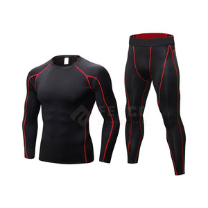 Venta caliente Trajes de compresión para hombres con mangas largas Precio al por mayor de alta calidad Patrón sólido para el invierno - Product Image 1