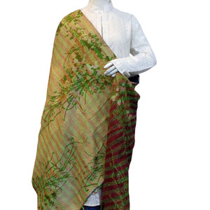 Écharpe en Soie Kantha Réversible en Coton de Haute Qualité, Faite à la Main, Style Fantaisie, Confort et Élégance Assurés – Meilleur Prix - Product Image 3