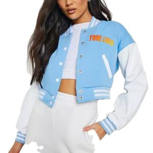 Chaqueta universitaria corta Vintage 2025 para mujer, chaqueta con letras de algodón bordadas personalizadas, estilo Vintage transpirable - Product Image 1