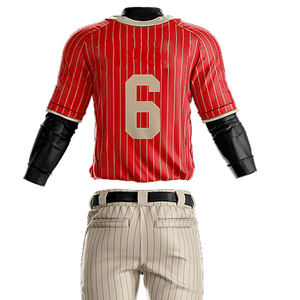 Botón de alta calidad de secado rápido transpirable béisbol Softball rayas personalizadas botón Camisas Pantalones ropa deportiva uniforme - Product Image 5