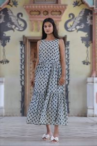 Indian Hand Block Cotton Floral Printed <b>Dress</b> Boho Style Summer Party Wear for Women Sweet Personalized Bride Gift <b>Dress</b> Sale - Product Image 3
