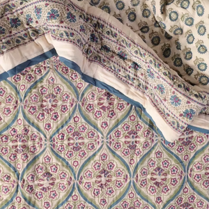 Làm bằng tay jaipuri Quilt bedsheet tay khối in hoa thiết kế đảo ngược mô hình bông điền Hoa hấp dẫn - Product Image 1