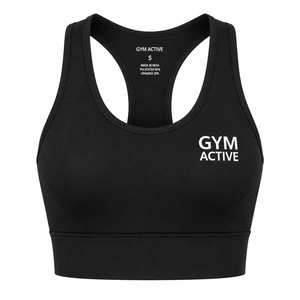 <b>Women</b> <b>Black</b> Racerback High Support Seamless Spandex/Nylon Sports Bra <b>Crop</b> <b>Top</b> Custom Gym Activewear Workout Fitness Yoga - Product Image 5
