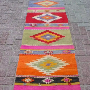 Hermosas alfombras de corredor Kilim acolchadas geométricas tejidas a mano coloridas para la decoración del hogar y Camping - Product Image 1