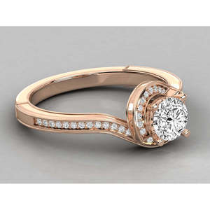 Bague pour femme en or 9 carats avec diamant solitaire cultivé en laboratoire, élégante et luxueuse - Product Image 1