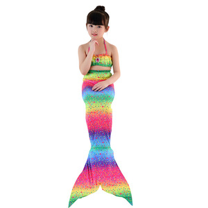 Maillot de bain sirène pour enfants avec nageoires intégrées - Bikini de plage imprimé princesse pour filles - Product Image 5