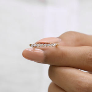 0,32 TW Lab creado Marquesa corte diamante media eternidad banda minimalista anillo de bodas para mujeres anillos de piedras preciosas apilables a juego - Product Image 1