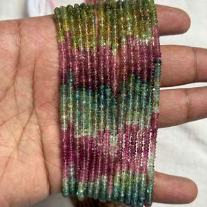 Turmalina Natural Multicolor, Cuentas Redondas Lisas de 3mm a 4.5mm, Mezcla de Colores, Alta Calidad, Más de 50 Años de Experiencia en la Fabricación de Joyería Fina - Product Image 2