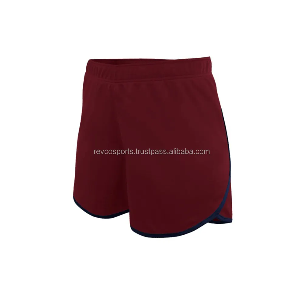 Shorts de corrida femininos elegantes, shorts esportivos marrom para meninas, 100% poliéster, shorts de corrida femininos