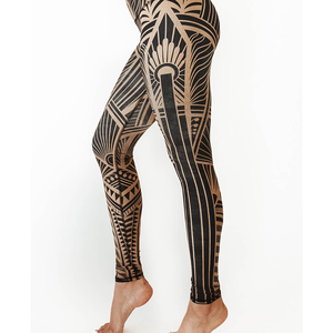 เลกกิ้งเล่นโยคะเอวสูงสำหรับผู้หญิงเลกกิ้งเล่นยิมแฟชั่นสำหรับผู้หญิงเอวสูงพิมพ์ลายเอ็มไพร์หรูหรายั่งยืน - Product Image 4