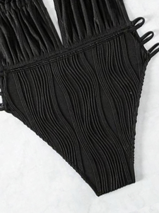 ชุดว่ายน้ำวันพีซคอวีลึกสำหรับผู้หญิงชุดบิกินี่เอวสูงเปิดหลังเซ็กซี่ชุดใส่ชายหาด - Product Image 5