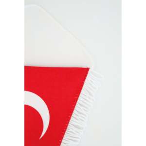 Premium Double Sided Crystal Satin Pennant <b>Banner</b> Triangle Cut White Fringed Trkiye Flag for Outdoor Usage - Product Image 3