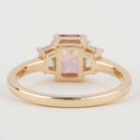Bague de mariage classique unique en or massif de haute qualité, sertie de diamants roses de laboratoire taille radiant, certifiée par un tiers, pour anniversaire