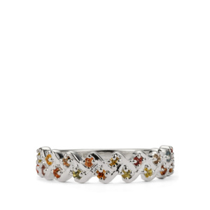 Bague solitaire en argent sterling avec saphir multicolore 0,50 ct, bijoux de mode ajustables - Product Image 2