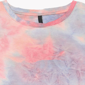 เสื้อยืดเอวลอยแฟชั่นสำหรับผู้หญิงเสื้อเอวลอยคอกลมแขนสั้นแฟชั่นฤดูร้อน - Product Image 2