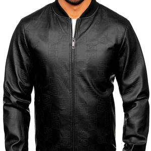 Veste en cuir véritable coupe-vent et respirante de qualité supérieure personnalisée et de luxe col montant grande taille pour hommes - Product Image 1