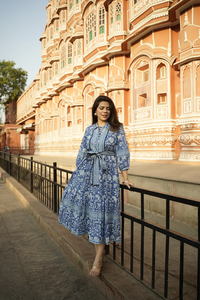 Chất Lượng Cao Cổ Điển Boho In Của Phụ Nữ Mùa Hè A-Line Maxi Dress Không Tay Ren-up Thêu Bãi Biển Kỳ Nghỉ Tùy Chỉnh Phong Cách Nút - Product Image 4